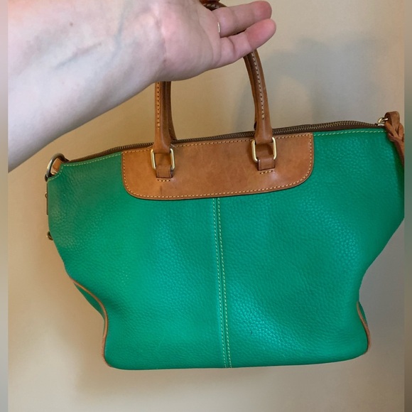 Dooney & Bourke tote bag purse pebbled leather kelly green  cherry charm - Picture 6 of 16